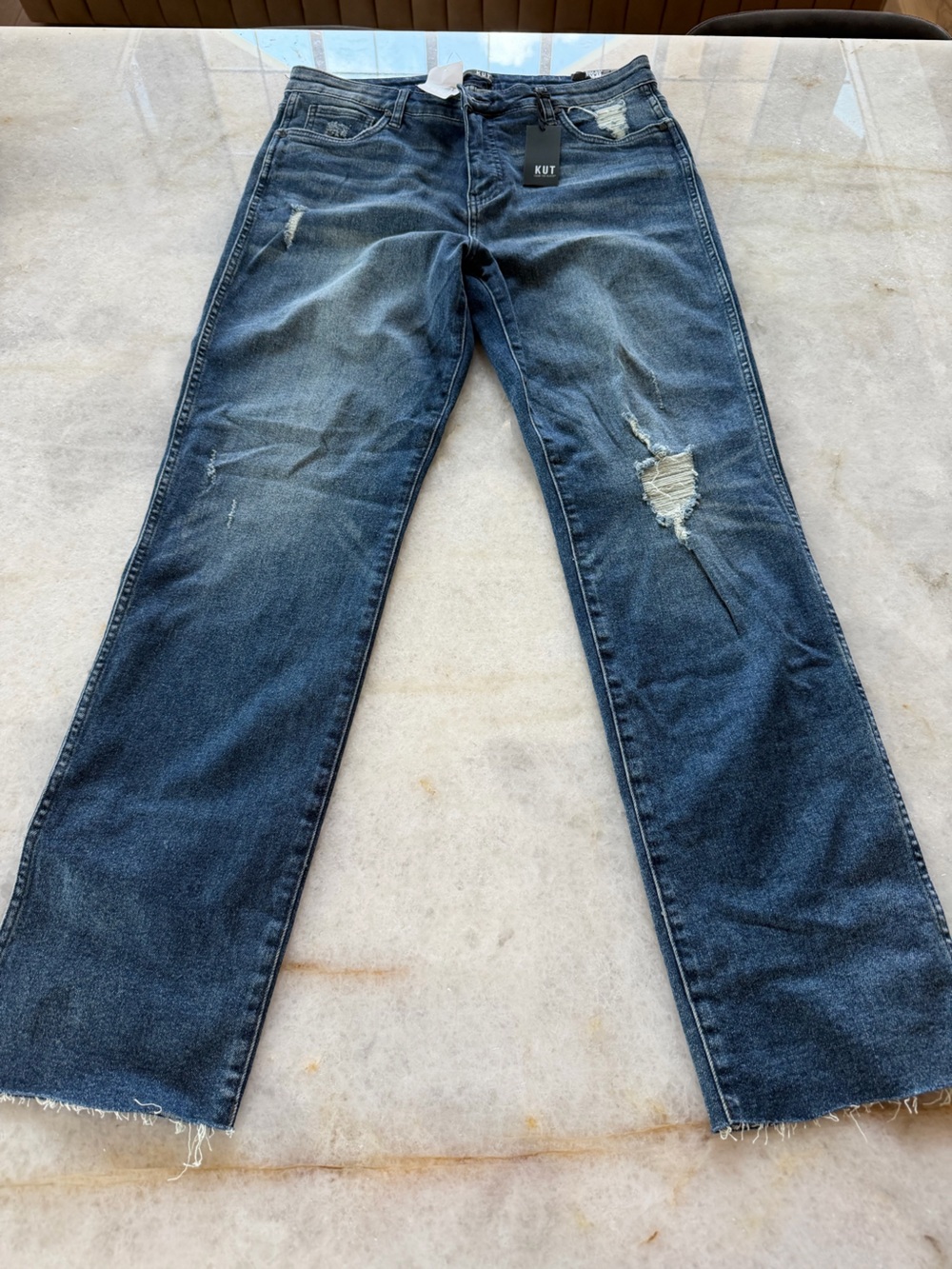 NWT KUT From the Kloth High Rise Chrissie Slim Straight - Qualified - Sz 14